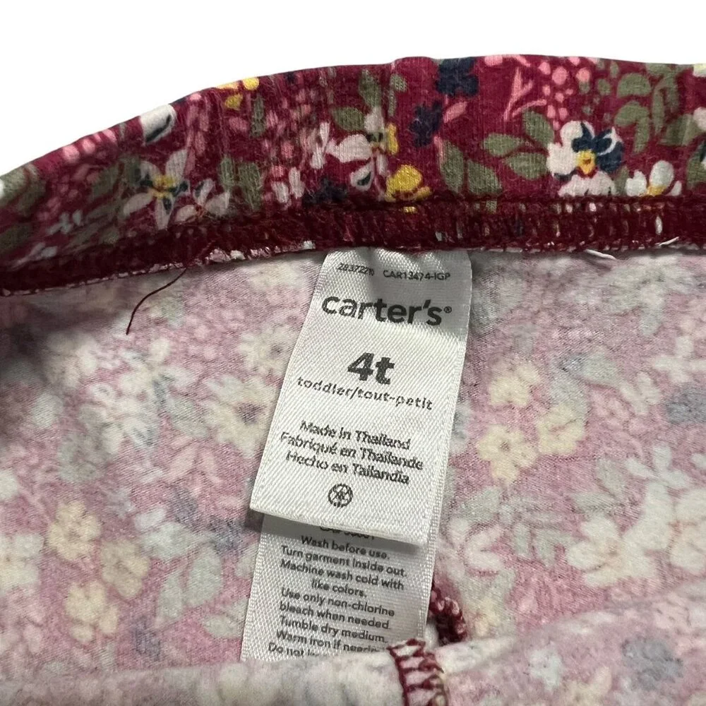 Carter's 4T Red Floral Leggings